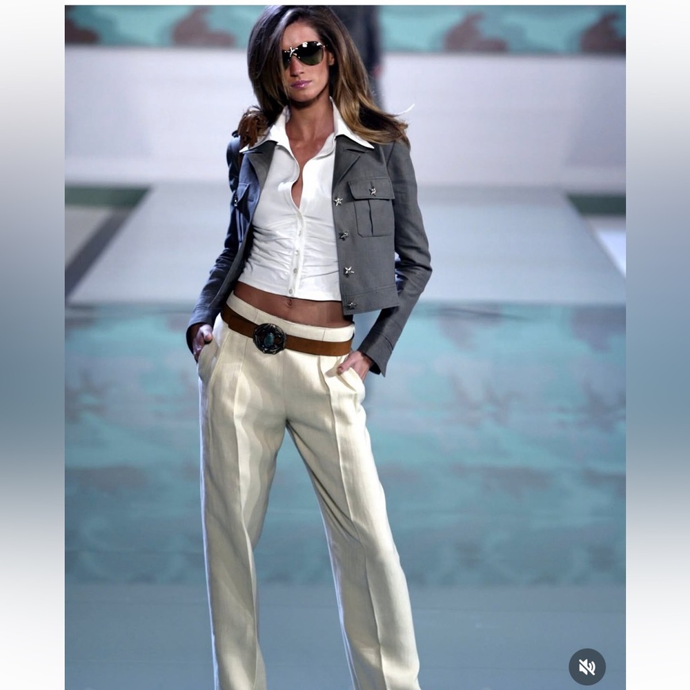 Valentino 2003 Runway Linen Trousers